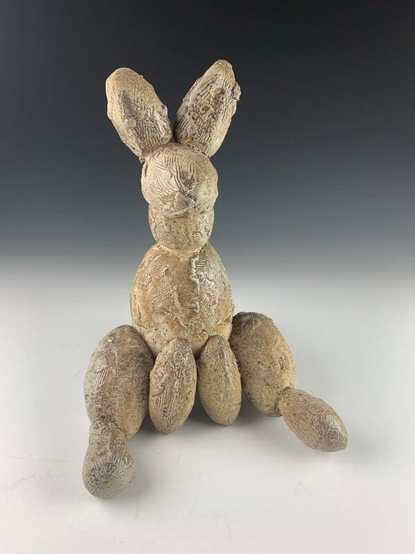 clay bunny sculptures