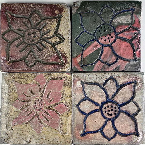 Wood -Fired Flower Tiles